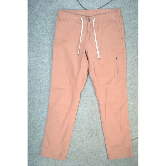 Vuori Pants Mens Medium Pink Ripstop Drawstring Organic Cotton Casual Joggers - Picture 1 of 16